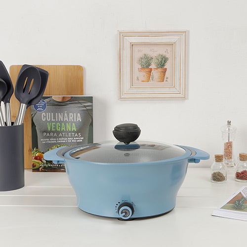 Panela Elétrica Multicooker Azul Fun Kitchen 127V