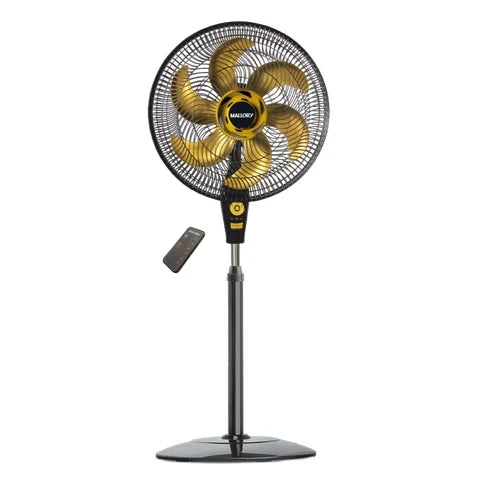 Ventilador de Coluna Mallory Air Timer TS+ com Controle Remoto 3 Velocidades 40cm Preto/Dourado - 220v