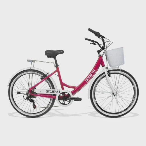 Bicicleta Feminina gts Retrô Aro 26 Câmbio GTSM1 tsi 7 Marchas Freio V-Brake gts M1 ks Retrô