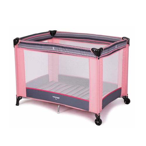 Berço Cercado Portátil Para Bebê Até 15kgs Fit Rosa Voyage