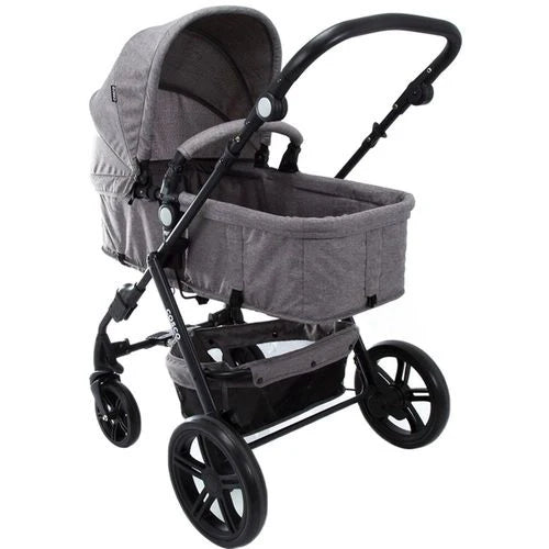 Carrinho de Bebe Travel System Poppy Trio Cinza Mescla com Bebê Conforto - Cosco