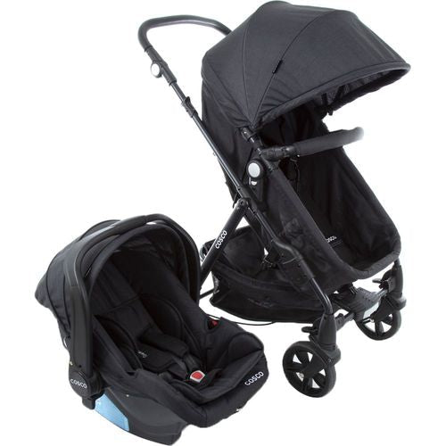 Carrinho de Bebe Travel System Poppy Duo Preto Mescla com Bebê Conforto - Cosco