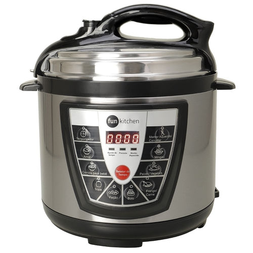 Panela de Pressão Elétrica Fun Kitchen 5L Inox 900W - 110v