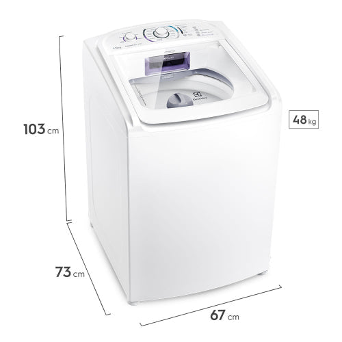 Máquina de Lavar 15kg Electrolux Essential Care Silenciosa com Easy Clean e Filtro Fiapos (LES15)