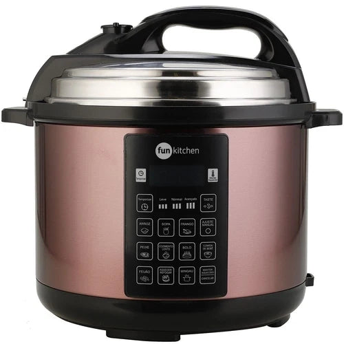 Panela de Pressão Elétrica Multifuncional Fun Kitchen 5L com Timer Rosé - 127v