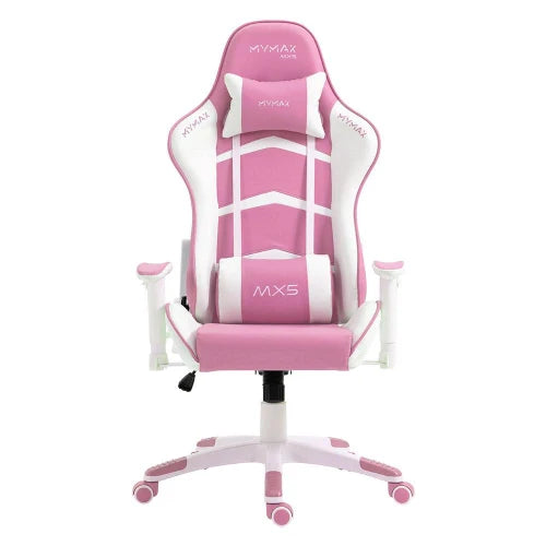 Cadeira Gamer MX5 Giratoria Branco e Rosa - mymax