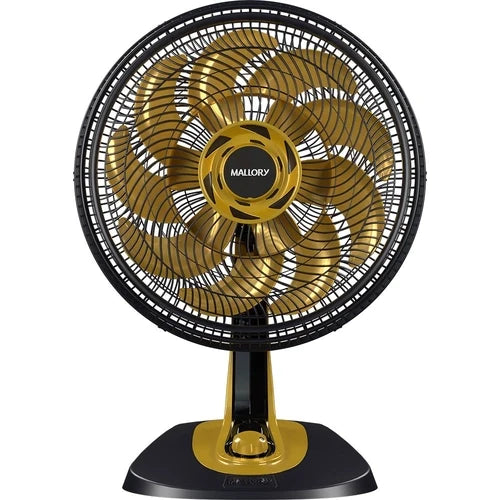 Ventilador de Mesa Mallory NEO AIR 15 Preto/Dourado 3 Velocidades 40cm - 127v