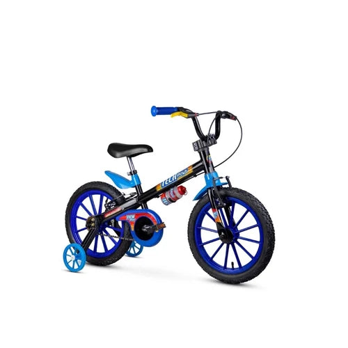 Bicicleta Infantil Aro 16 Tech Boys Nathor Preto e Azul