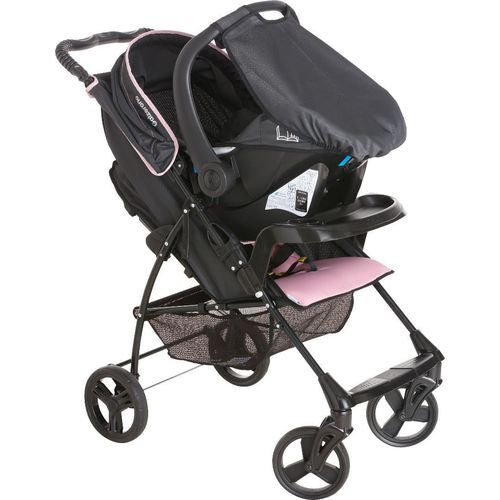 Carrinho de Bebê Romano Travel System Ônix Rosa com Bebê Conforto - Galzerano