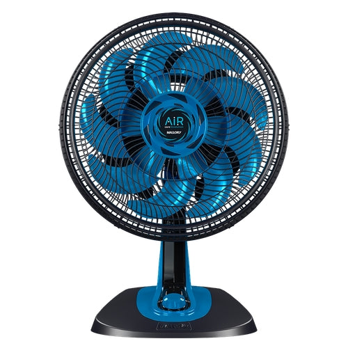 Ventilador de Mesa Mallory Air Care Revolution 3 Velocidades 40cm Preto/Azul - 127v