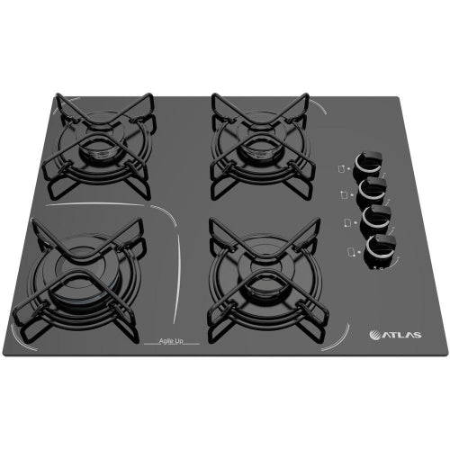 Cooktop Atlas Agile Up Glass, Superautomático, Preto - 4 Bocas