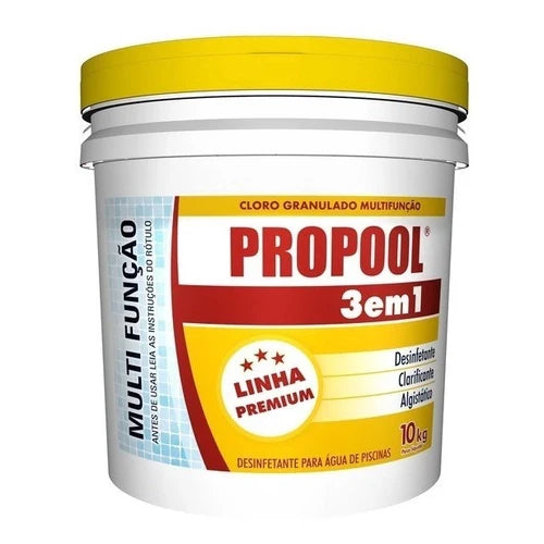 Cloro granulado para piscina propool 3 em 1 - balde de 10KG