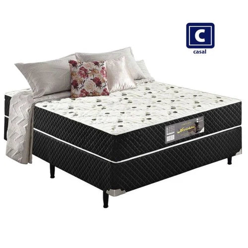 Cama Box Conjugado casal 138x188 Mola Ensacada c/ Borda Perimetral