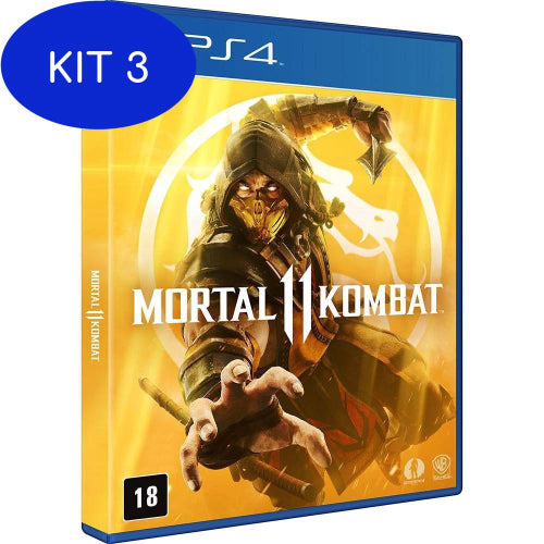 Kit 3 Jogo Mortal Kombat 11 Para Playstation 4 Ps4 Mídia