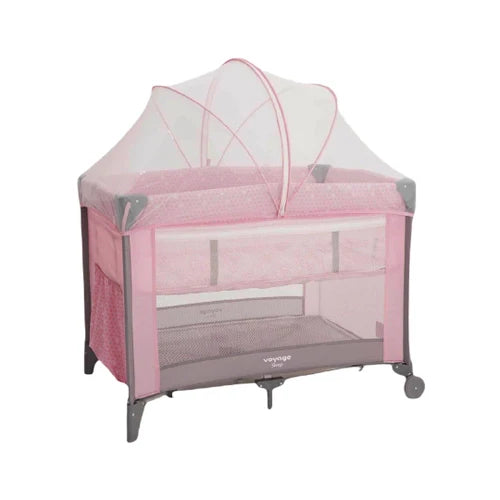 Berço Cercado Portátil para Bebê Sleep até 18kgs Rosa Voyage