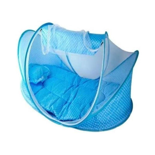 Mini Mosquiteiro Para Bebês Berço Portátil - Azul