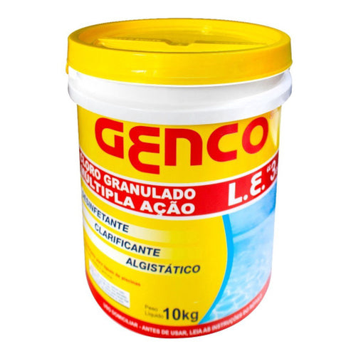 Cloro Genco Para Piscina Multiação 10kg 3 Em 1