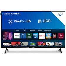 Smart TV Philips Tela 32" 32PHG6825/78 HD sem bordas HDR Plus Conversor digital 3 HDMI 2 USB Wi-Fi Miracast