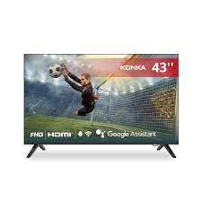 Smart TV Konka LED 43 Full hd, Design sem bordas, Google Assistant e Android TV com Bluetooth KDG43