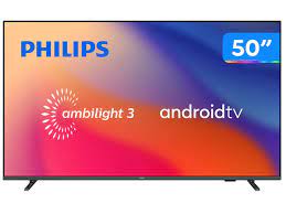 Smart TV Android Philips 50" 4K Ambilight 50PUG7907/78 - Comando de Voz Dolby Vision/Atmos VRR/ALLM Bluetooth