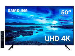 Smart TV 50" UHD 4K Samsung 50AU7700 Processador Crystal 4K Tela sem limites Visual Livre de Cabos Alexa built in Controle Único