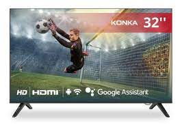 Smart TV Konka LED 32 Design sem bordas, Google Assistant e Android TV com Bluetooth KDG32